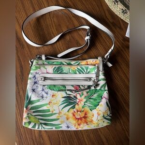 Dana Buchman Tropical Floral Shoulder Crossbody Bag Purse